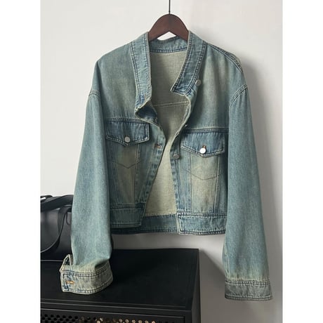 stand collar denim jacket　NK2496