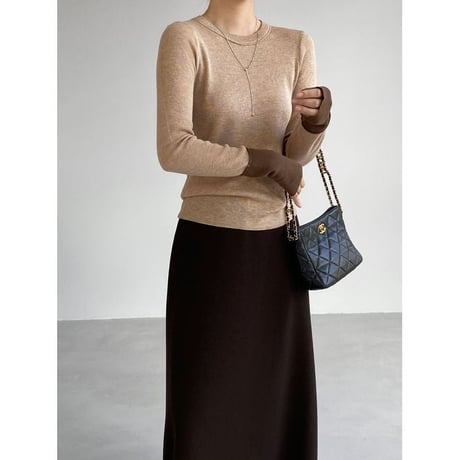 color block cuff knit top /4color　NK2766