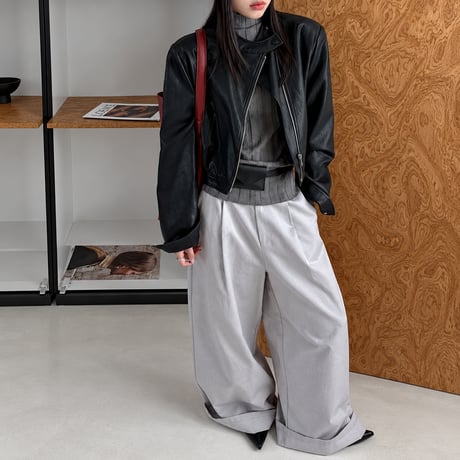 eco lether zip-up jacket　NK2570