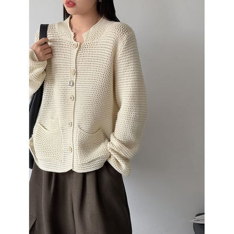 waffle knit cardigan　NK2636