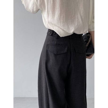 roll-up button hem tuck wide pants　NK2646