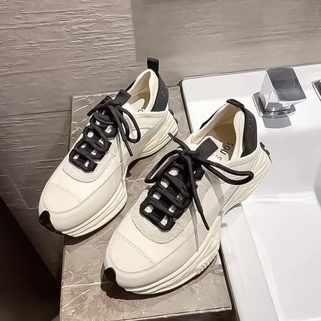 chunky sole contrast sneakers /2color　NK2218