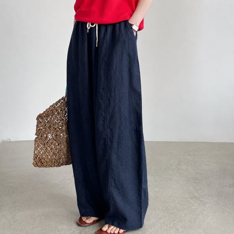relaxed linen wide pants /5color　NK2379