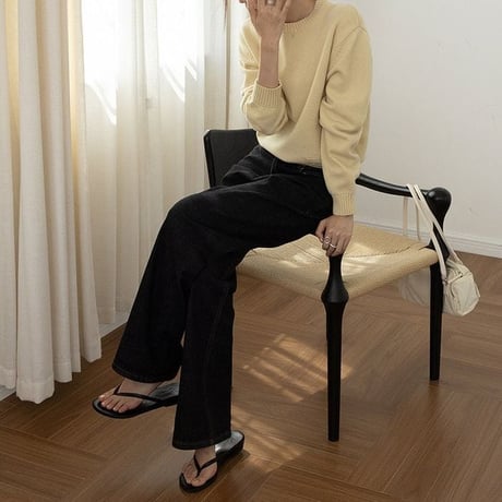 embroidered label knit pullover　NK2603