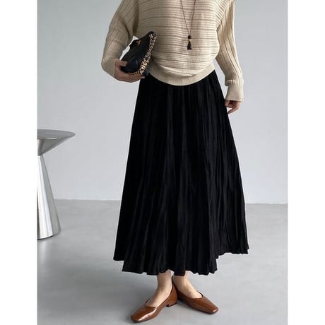 washer pleats long skirt　NK2654