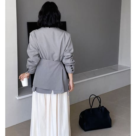 buckled apron layered jacket /2color　NK2579