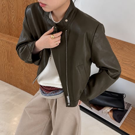 eco lether zip-up jacket　NK2570