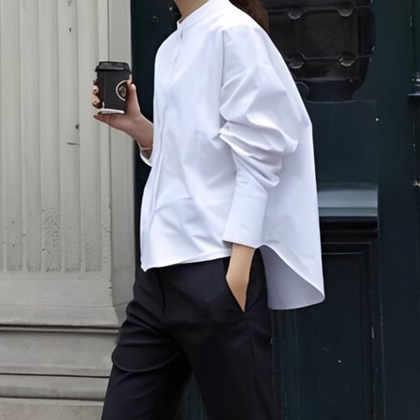 band collar volume sleeve shirt　NK2459