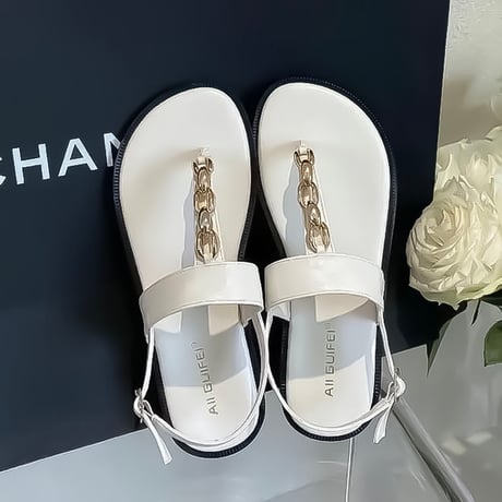 chain thong strap sandals /3color　NK2261