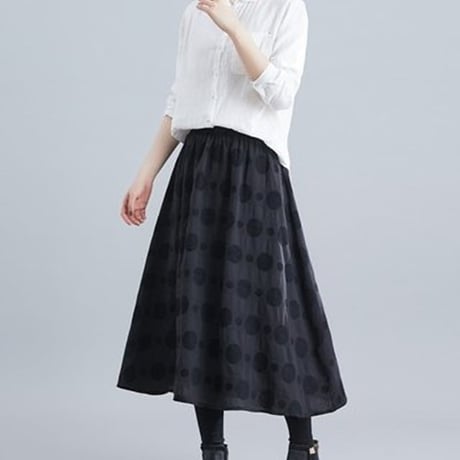 dot jacquard flare skirt　NK2698