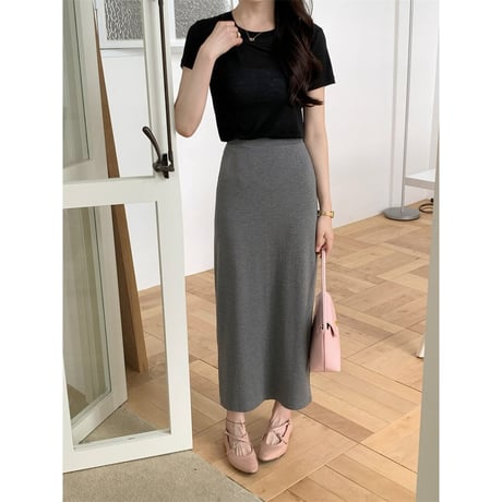 back slit i line skirt　NK2762