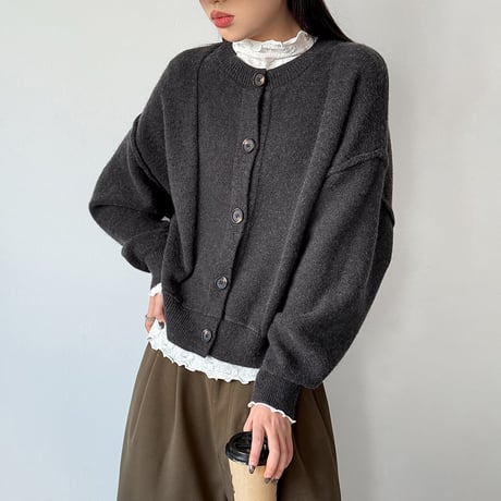 drop shoulder knit cardigan /4color　NK2771