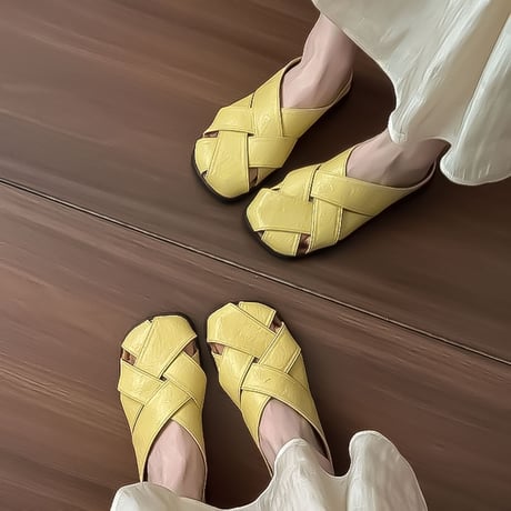 woven strap casual mules /2color　NK2334