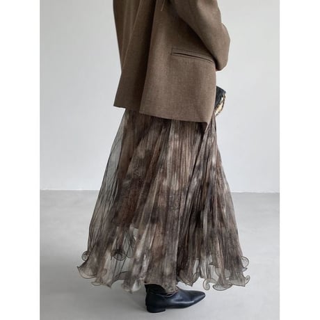 nuance sheer pleated skirt　NK2770