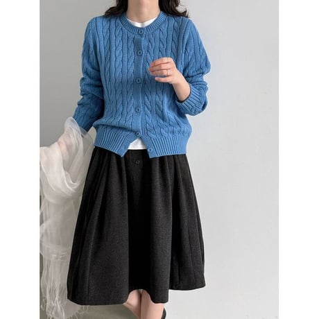 cable knit cardigan /4color　NK2627