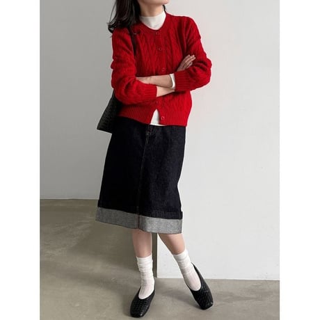 cable knit cardigan /4color　NK2627