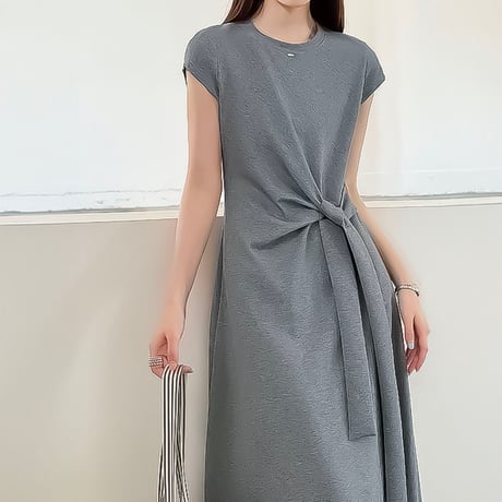 twist knot relaxed maxi dress /2color　NK2394