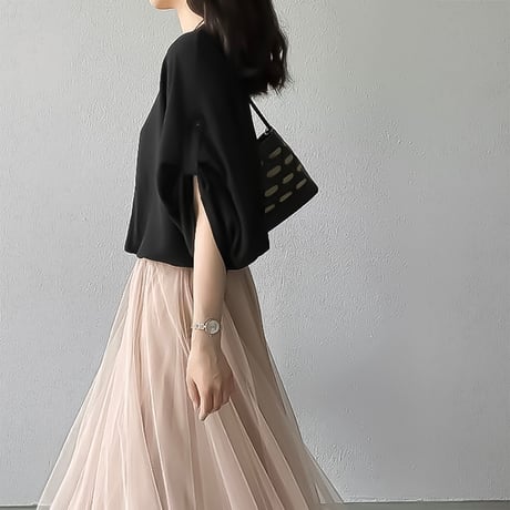 gathered sleeve dolman blouse /2color　NK2390