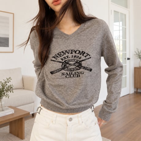 front logo knit pullover　NK2606