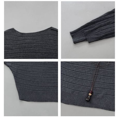 sheer knit dolman sleeve knit　NK2633