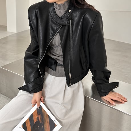 eco lether zip-up jacket　NK2570