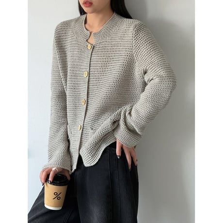waffle knit cardigan　NK2636