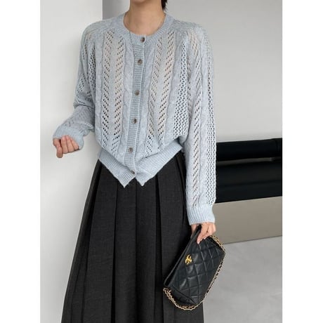 cable knit cardigan/3color　NK2657