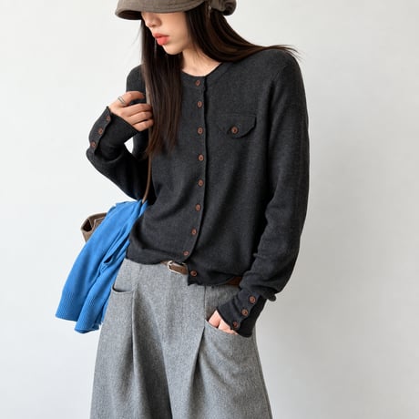 button cuffs knit cardigan　NK2619
