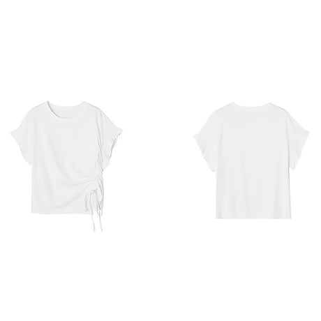 ruffle sleeve drawstring tee /3color　NK2243