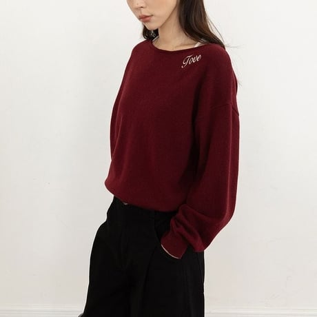 lettering knit pullover　NK2605
