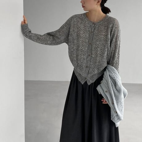 cable knit cardigan/3color　NK2657