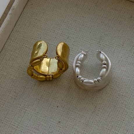textured wide open ring /2color　NK2320