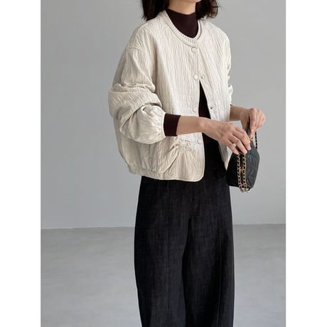 crinkled no collar jacket /3color　NK2765