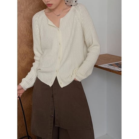rib knit cardigan/4color　NK2662