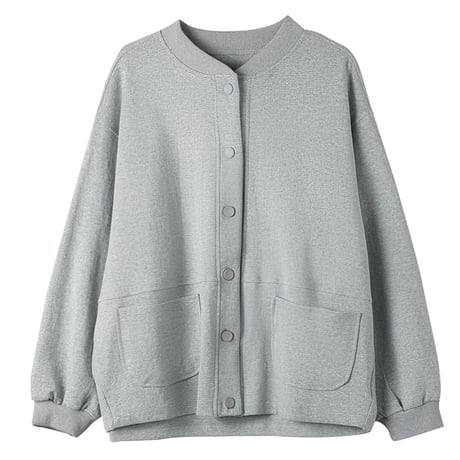 rib collar pockets cardigan /2color　NK2679