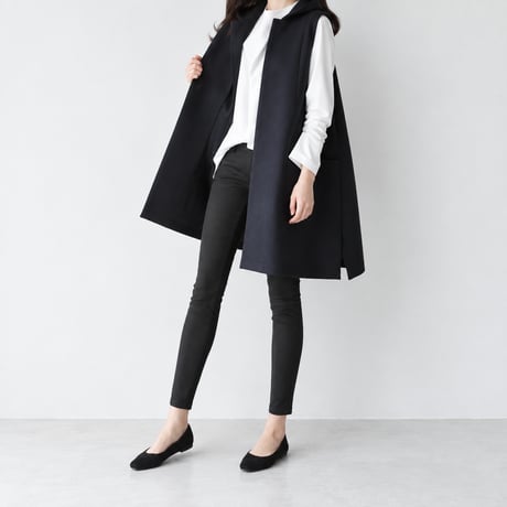 side slit long gilet /2color　NK2507