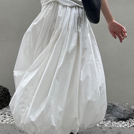 gathered high waist balloon skirt /2color　NK2697