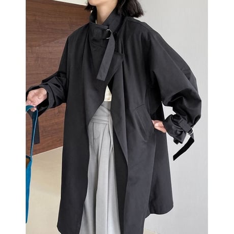stand collar trench coat /2color　NK2578