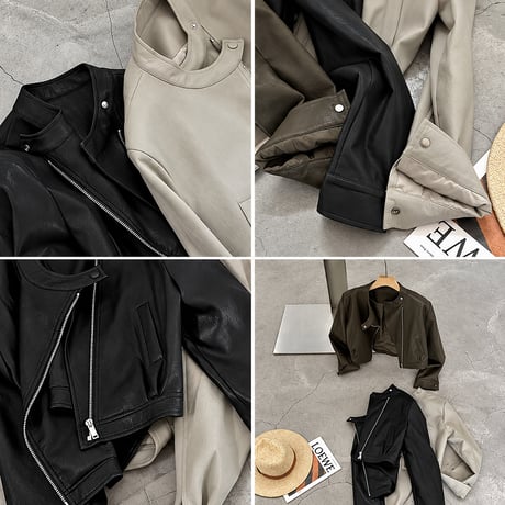 eco lether zip-up jacket　NK2570