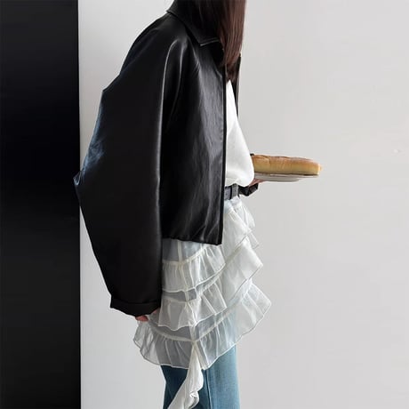 tiered ruffle sheer vest /2color　NK2290