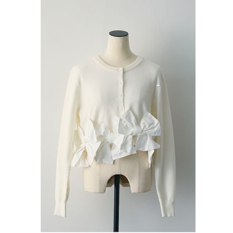 hem ribbon knit cardigan /3color　NK2723