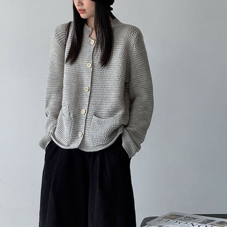 waffle knit cardigan　NK2636