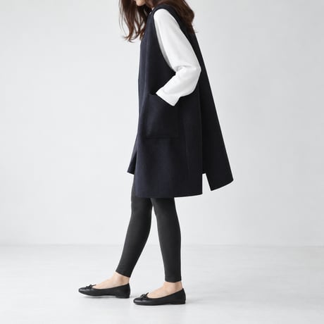 side slit long gilet /2color　NK2507