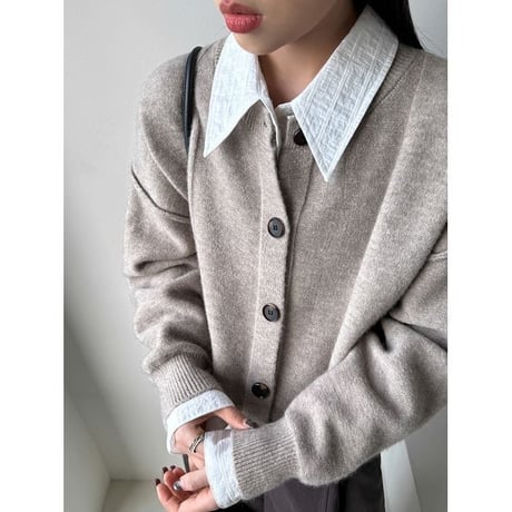 drop shoulder knit cardigan /4color　NK2771