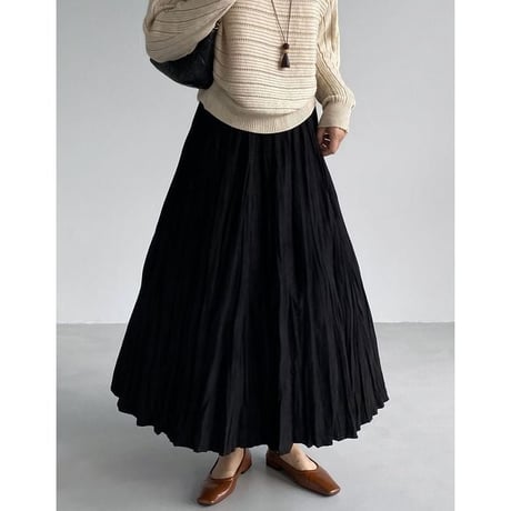 washer pleats long skirt　NK2654
