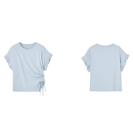 ruffle sleeve drawstring tee /3color　NK2243