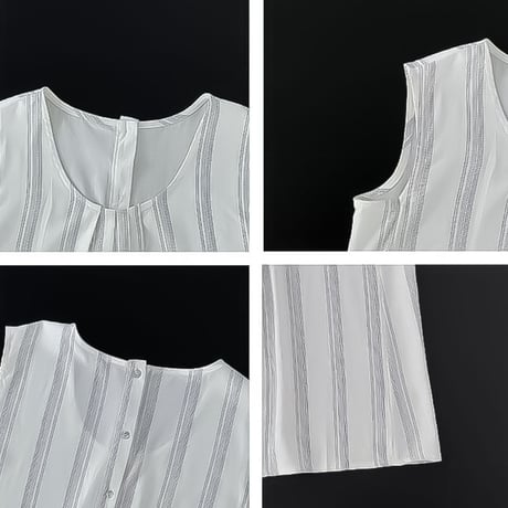 back button stripe sleeveless /3color　NK2403