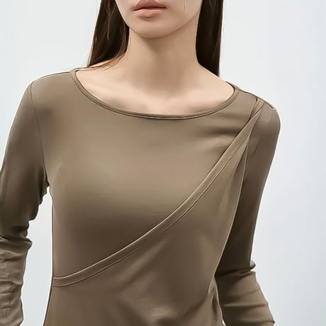 asymmetric layered long sleeve tee /2color　NK2339