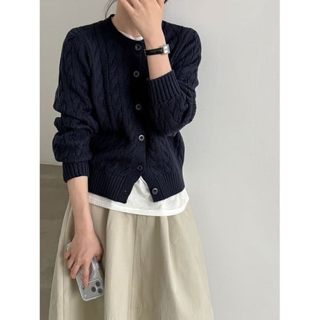 cable knit cardigan /4color　NK2627