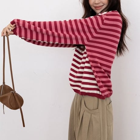 color block border pullover　NK2611